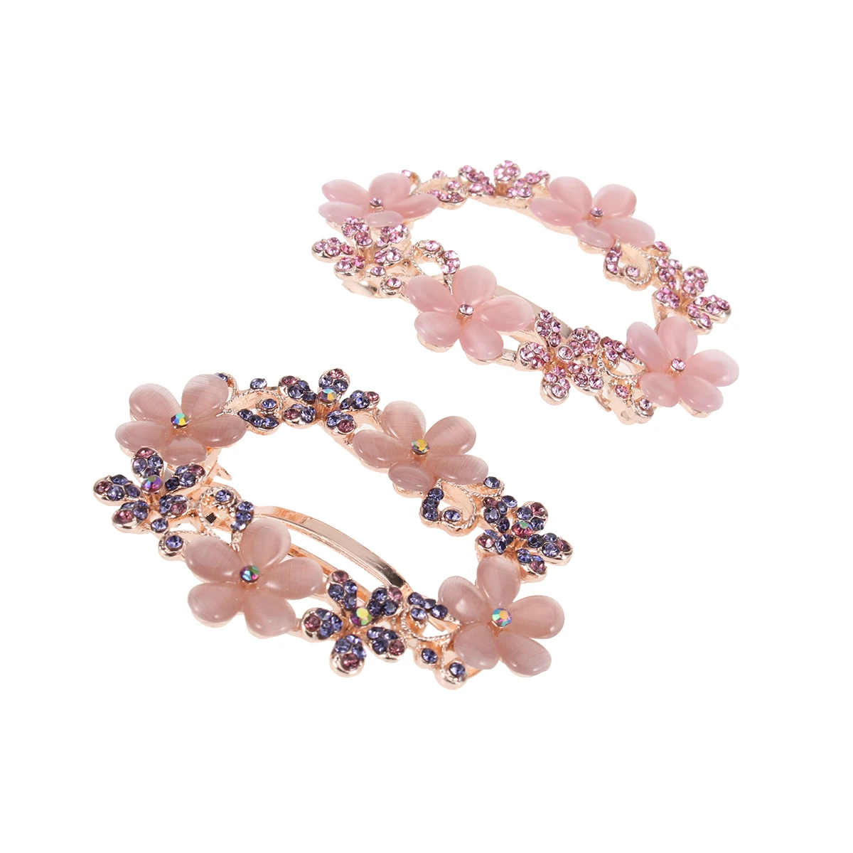 

2 Pcs Rhinestone Hair Clip Clips for Spring Hairpin Headdress Bobby Rhinestones