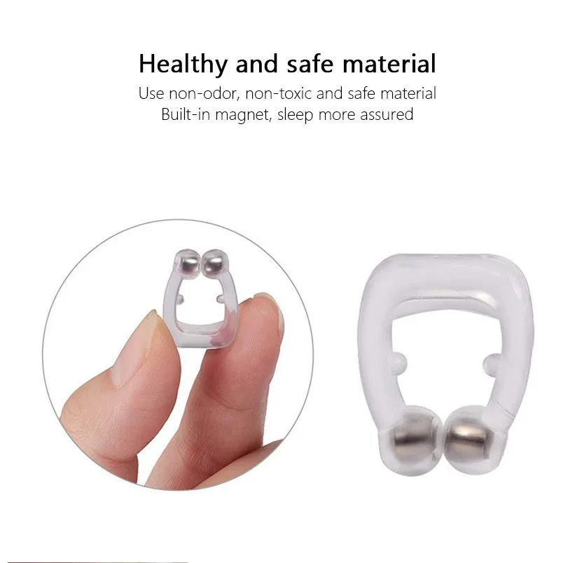 Noseclip Silicone Magnetic Snoring Arrestor Mini-Portable And Easy-To-Take Soft Ventilation Nose Clip Physical Therapy