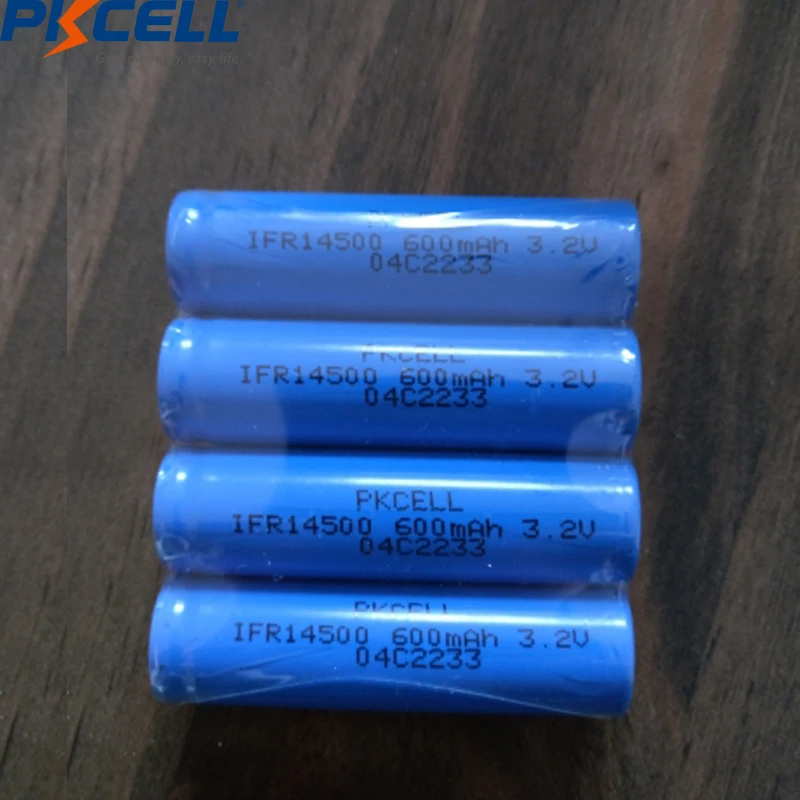 200PC PKCELL IFR14500 AA Lifepo4 Akumulator litowo-jonowy 600MAH 3.2V do lampy panelu słonecznego, szczoteczki do zębów