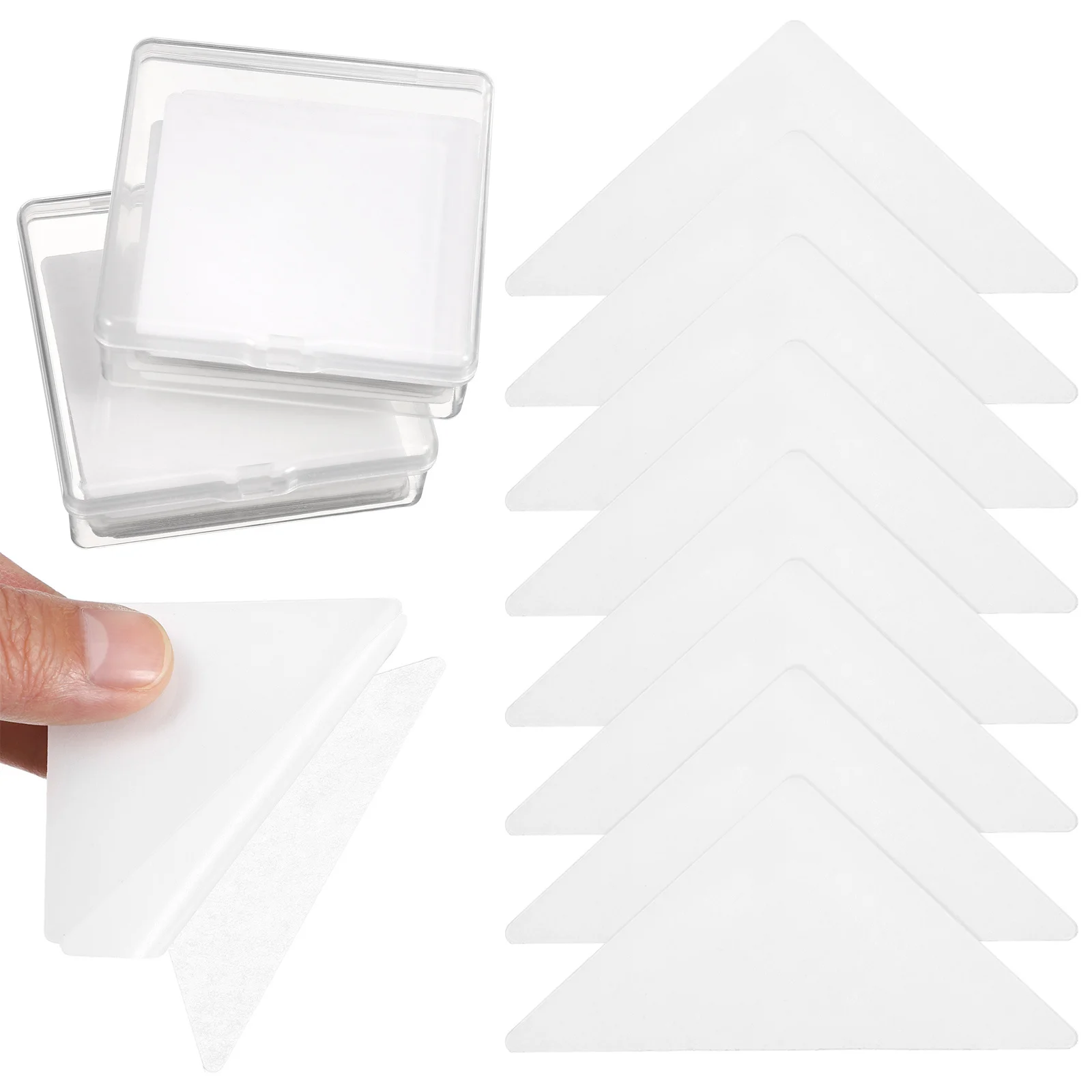 60 قطعة قميص يبقى مثلثًا شفافًا من مادة PVC يدعم ملصقات المقوي للرجال والنساء ملابس رسمية بياقة مقرمشة تحمل بدون كي