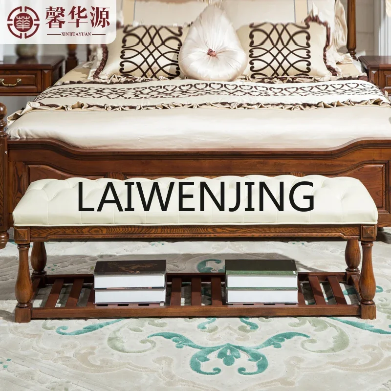

a-15 Full Bedroom Bed Bench Light Luxury Bedside Stool White Ash Bedside Stool