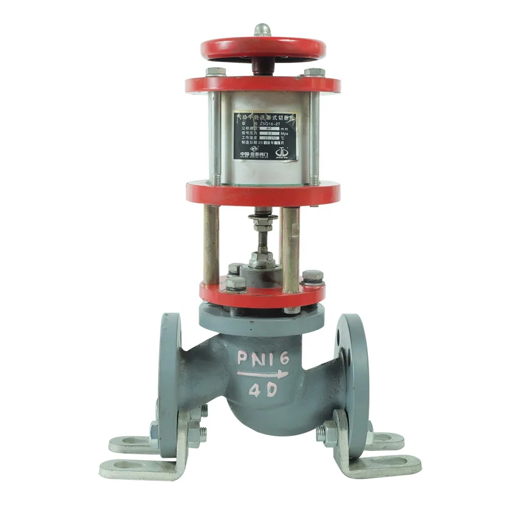 ZSQ16-2T DN80 Cast Iron Flange Pneumatic Piston Shut-off Valve Pneumatic Control Valve Handwheel Adjusting Valve Steam