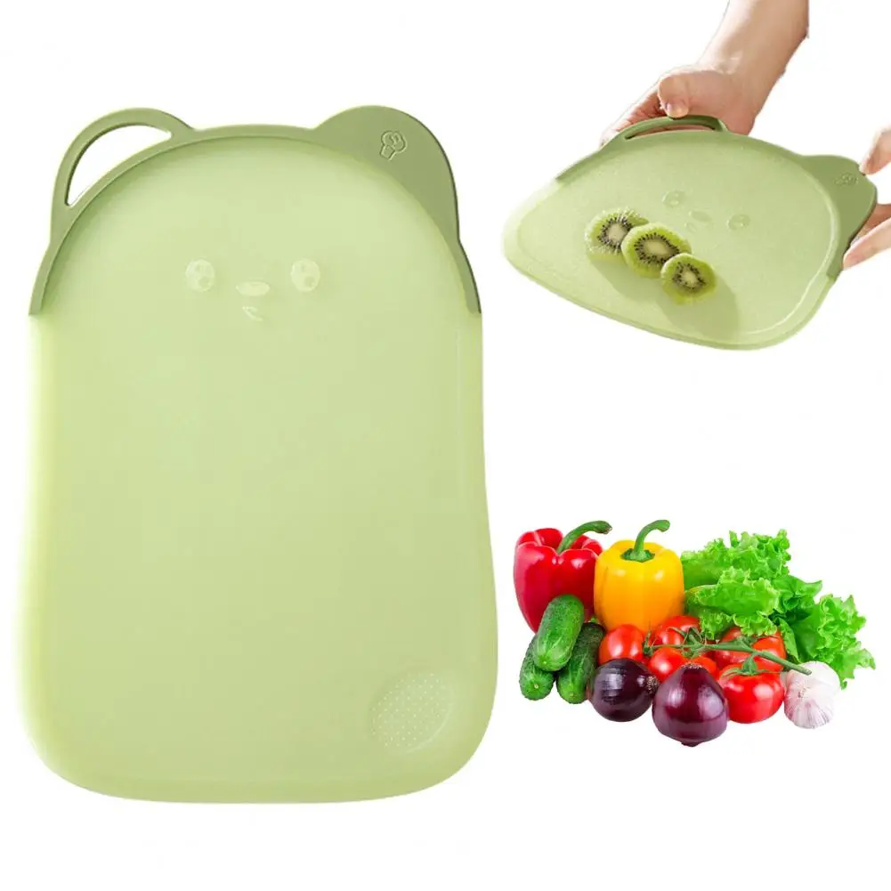 Double-Sided Cutting Board with Non-Slip Edges Food-Grade Plastic Fruits Chopping Board with Hanging Hole Anti-Microbial Space-S