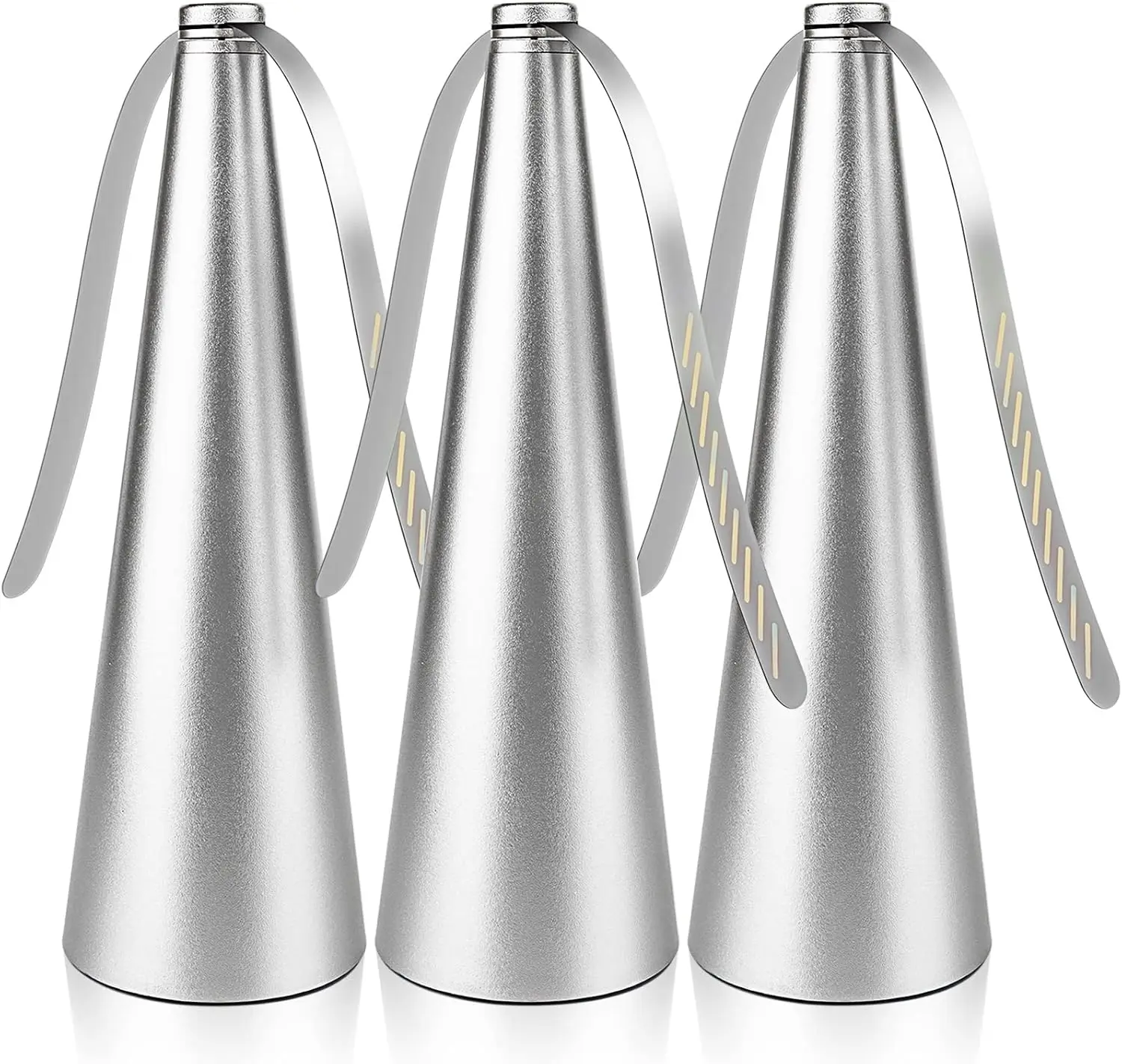 

Набор из 3 портативных вентиляторов-отпугивателей мух для уличных обедов, пикников и вечеринок - на батарейках, серебристый цвет