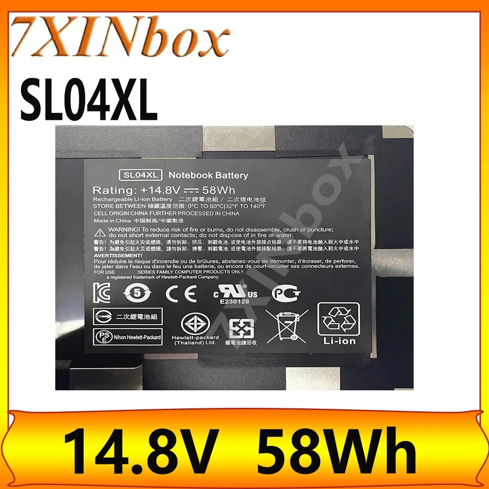 

7XINbox SL04XL HSTNN-IB3J TPN-Q105 58 Втч 14,8 В аккумулятор для ноутбука HP Spectre 14-3000EA 3000EX 3000EG 3001TU 3001XX