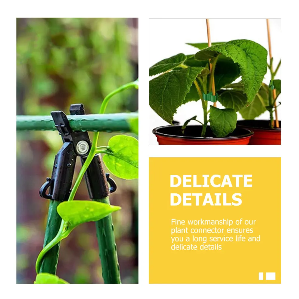 

1 set 1 Set Plastic Plant Connector Garden Stake Adjustable Trellis Buckle For Tomatoes Cucumbers Climbing Vines