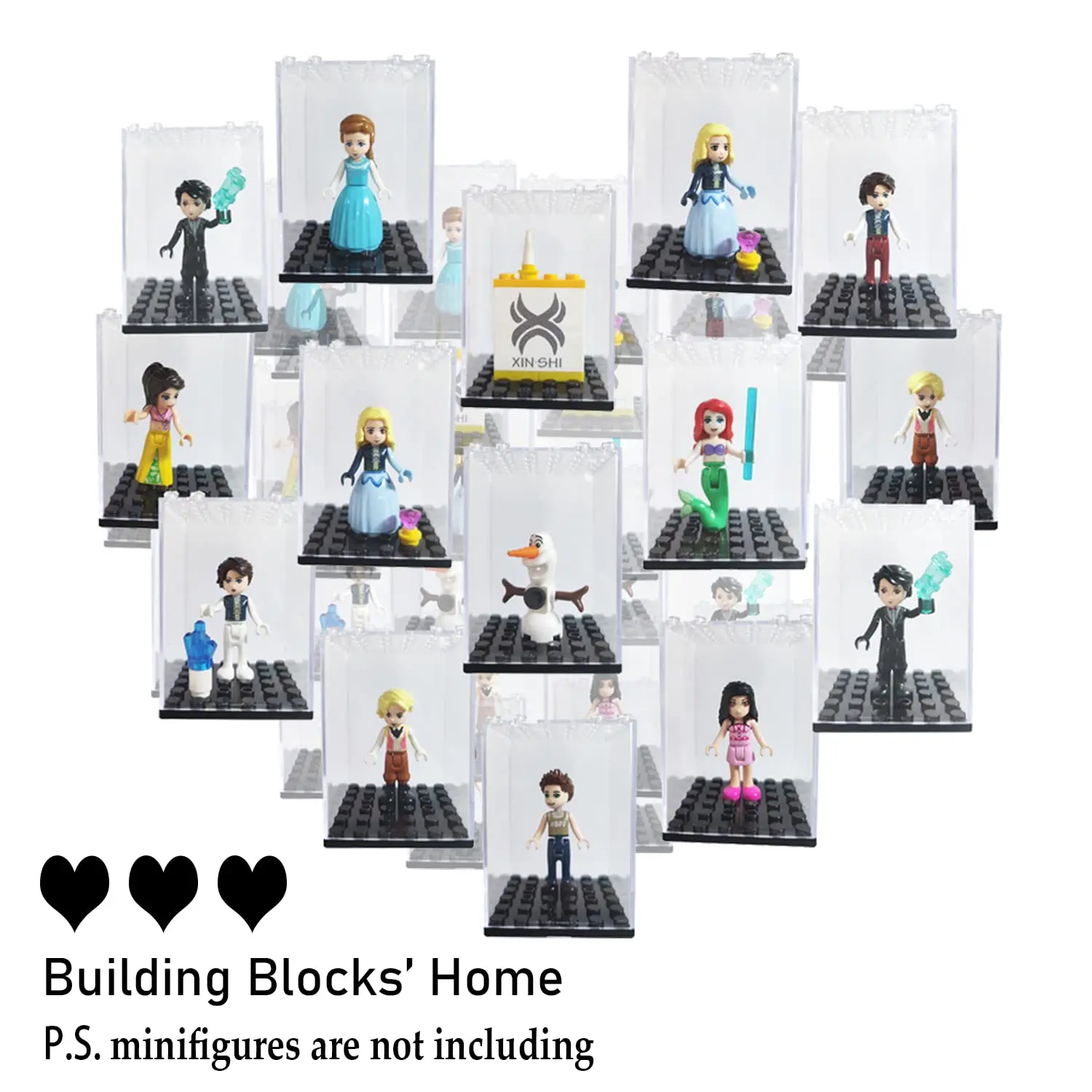 Small Particle Building Block Acrylic Display Box For Lego Minifigures,Dust-Proof Building Block Display Case For Figures Doll