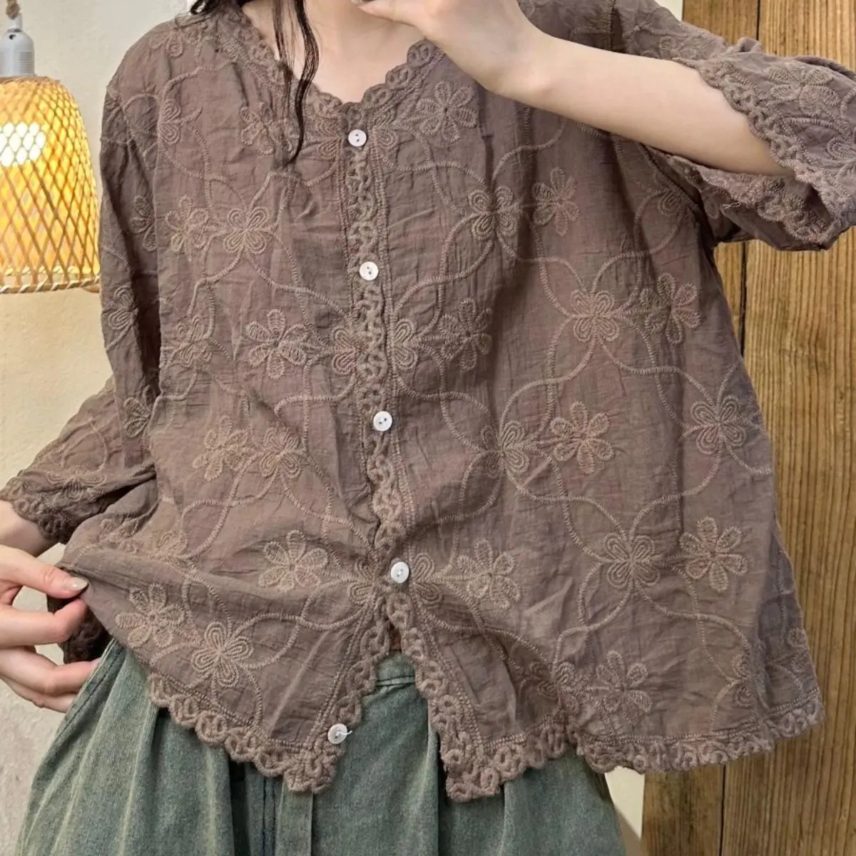 Colete curto bordado mulher moda manga curta coletes de ponto aberto casacos moda feminina colete vintage solto topo femme z124