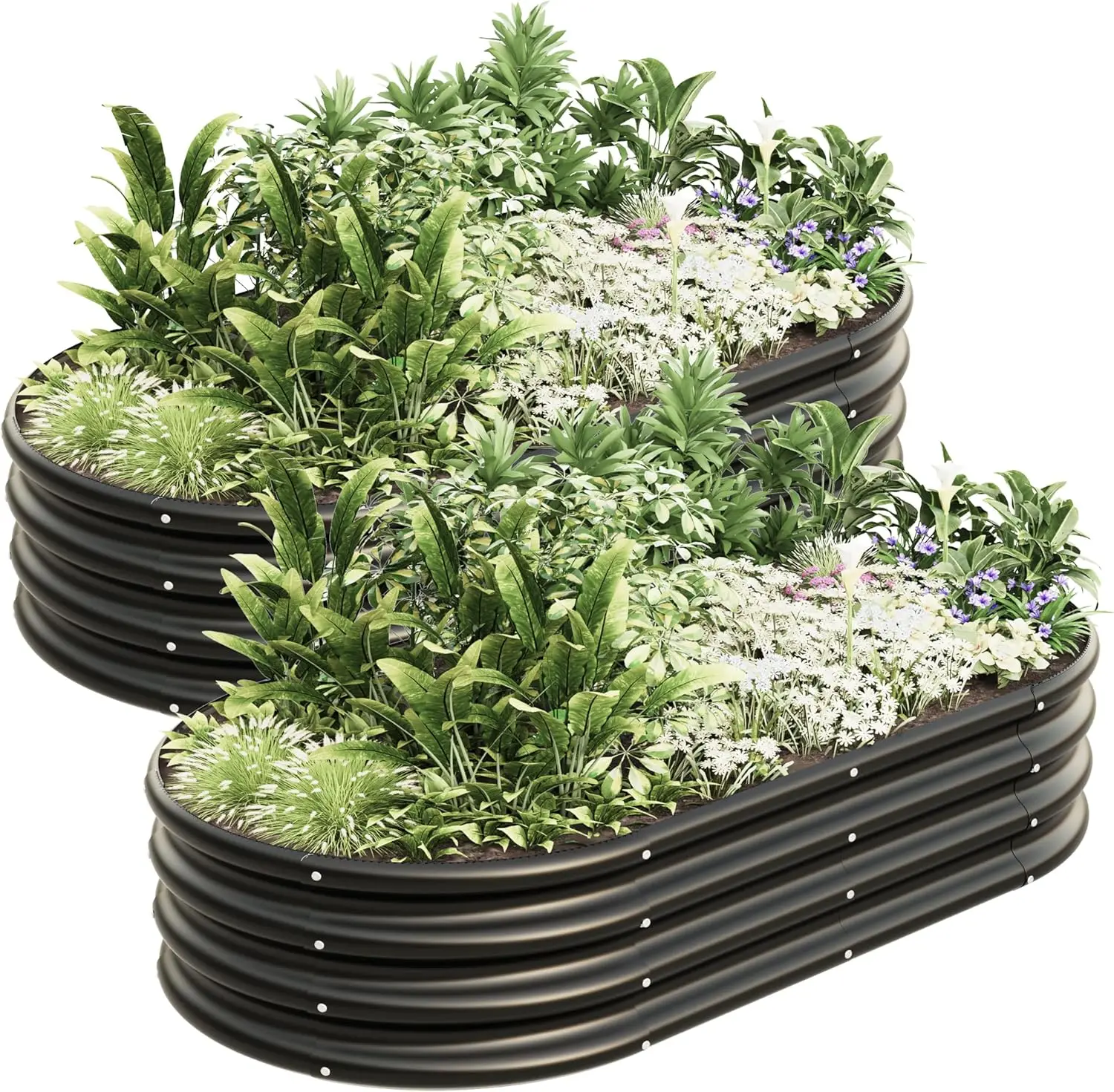 

Набор для приподнятой грядки, оцинкованные садовые ящики для выращивания растений на открытом воздухе, металлические приподнятые грядки для овощей и фруктов