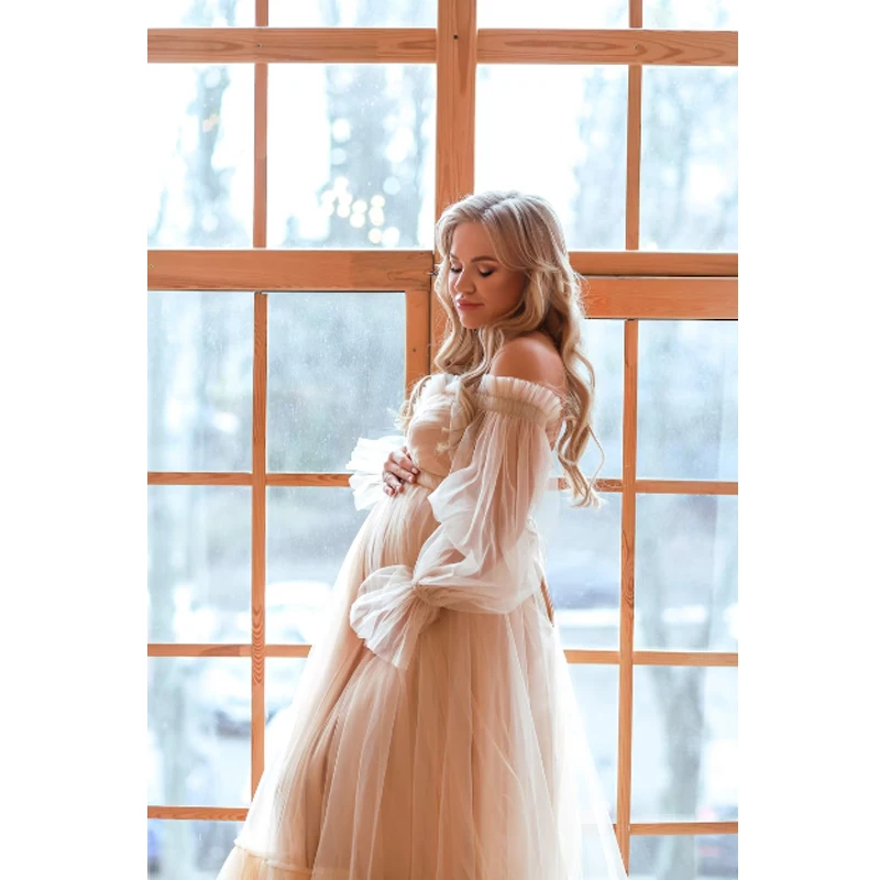 Robe de maternité en tulle, séance photo, réception-cadeau pour bébé, robes pour embarazadas, photographie de vêtements de maternité