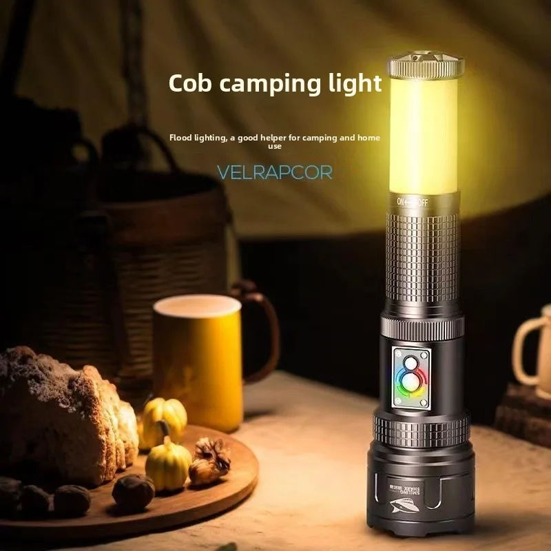 ليزر أبيض عالي الطاقة - مصباح يدوي فائق السطوع - قابل لإعادة الشحن، طويل الأمد، فانوس للتخييم مع تحذير الضوء الأحمر في الهواء الطلق #3