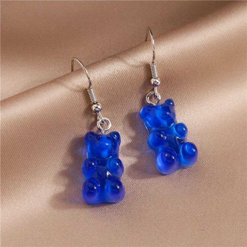 Nette Gummibärchen Ohrstecker für Frauen Candy Farben Tier Baumeln Ohrringe Brincos Femme Mädchen Party Urlaub Schmuck Geschenke – Detail 24