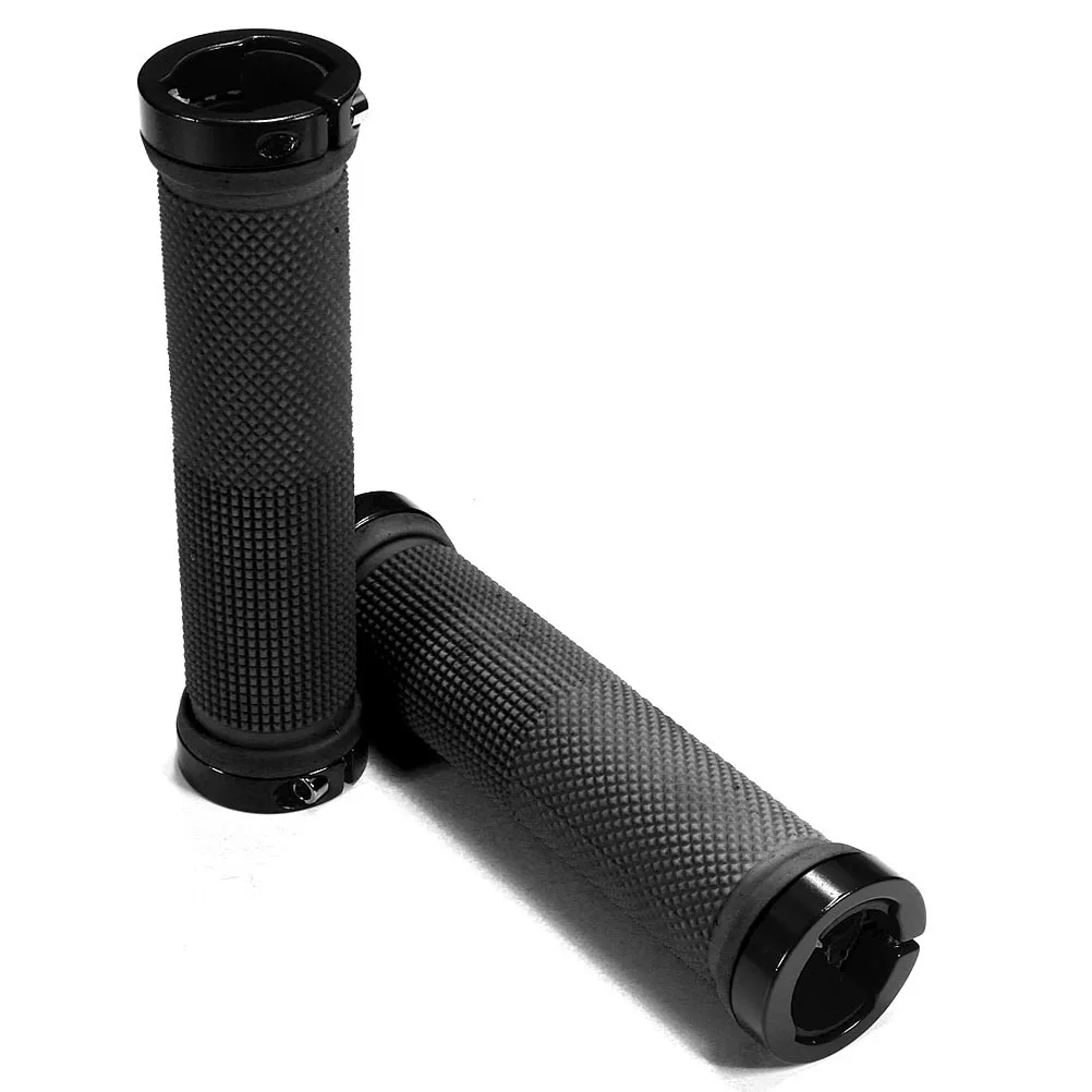 

Pair Anti Slip Bike Handlebar Grips Black Rubber Aluminum Mountain Road Folding Bike 12cm Diameter Handlebar Grips
