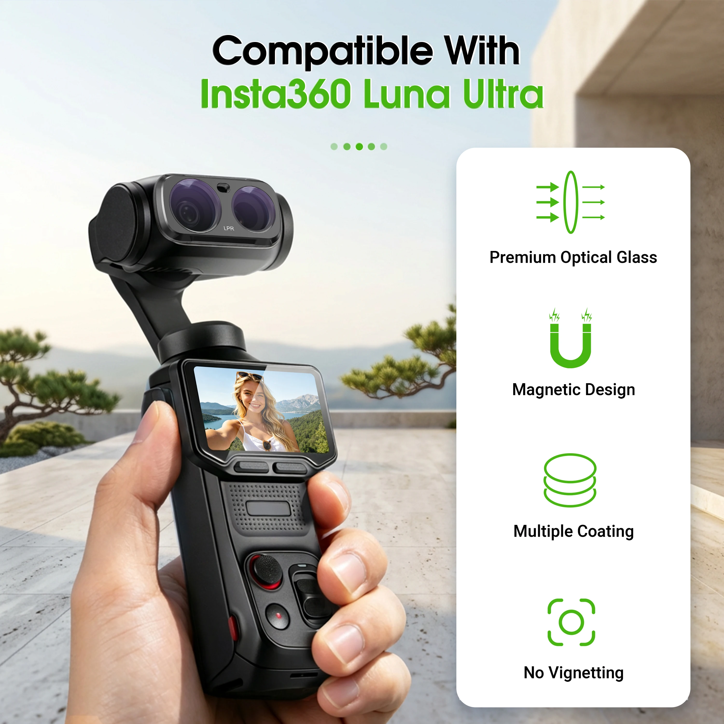 Light Pollution Filter for Insta360 Luna Ultra, Magnetic Multi-Coated Lens Filter for Insta 360 Luna Ultra Accessories