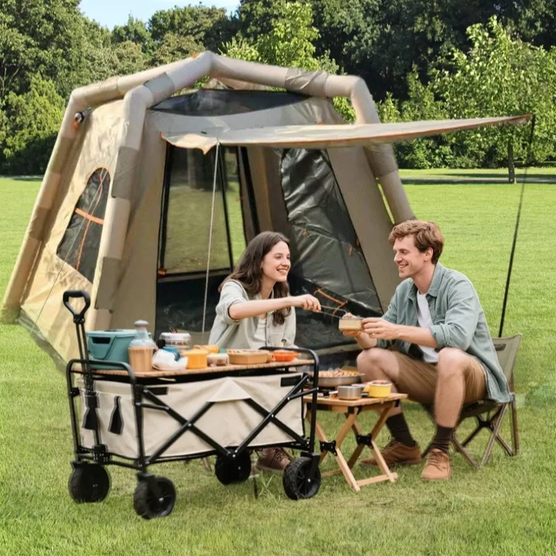 

Portable Thickened Rainproof Inflatable Tent Foldable Large Capacity Outdoor Tent Windproof Multifunctional Camping Supplies