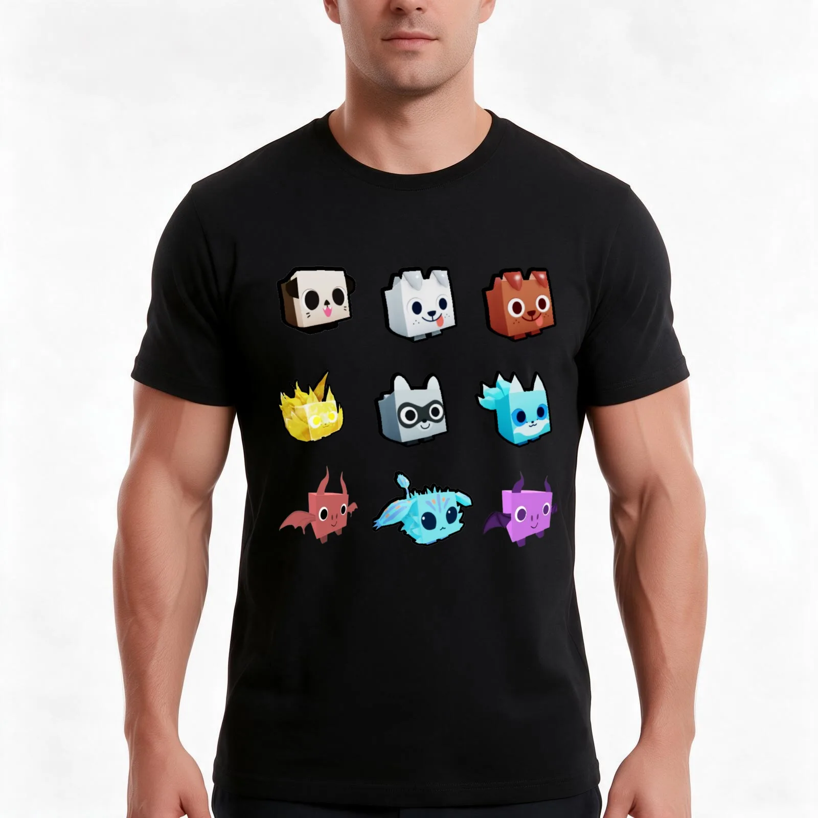 Pet simulator X codes T-Shirt, Summer Casual Cotton Tee, Oversized Streetwear Tops, Vintage Graphic Print, Unisex Men Women