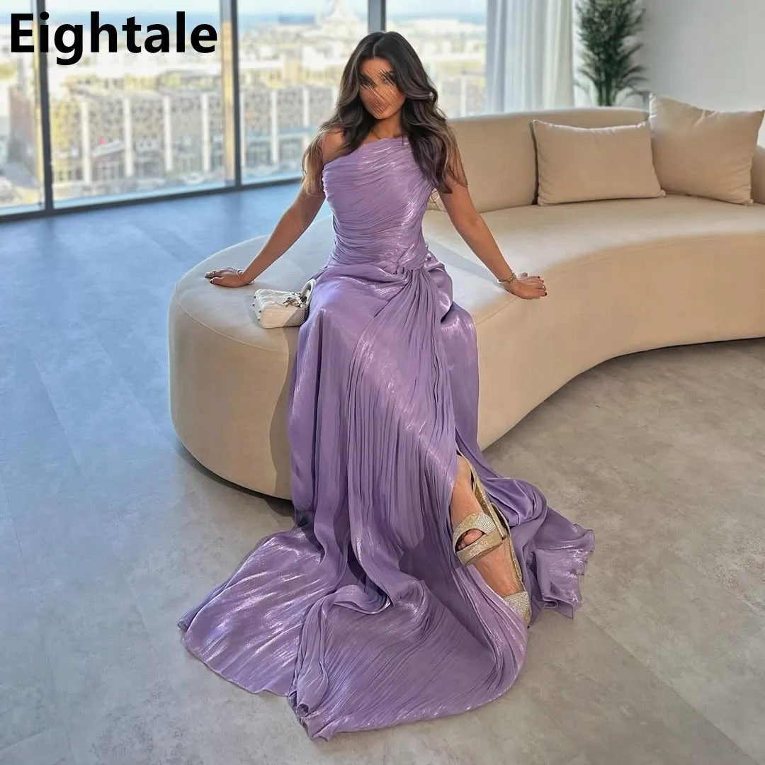 Eightale 2024 Lavender Mermaid One Shoulder Evening Dress For Wedding Party Saudi Arabic Prom Dress Dubai Party Gown Customized