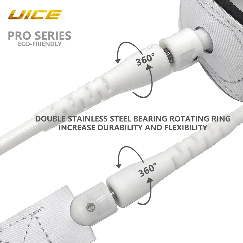 PRO SERIES Surf Leash SUP Board Rutschfeste Manschette Leichte Surfboard Leine Upgrade TPU 316L Edelstahl Drehbares Longboard Surfseil – Detail 9