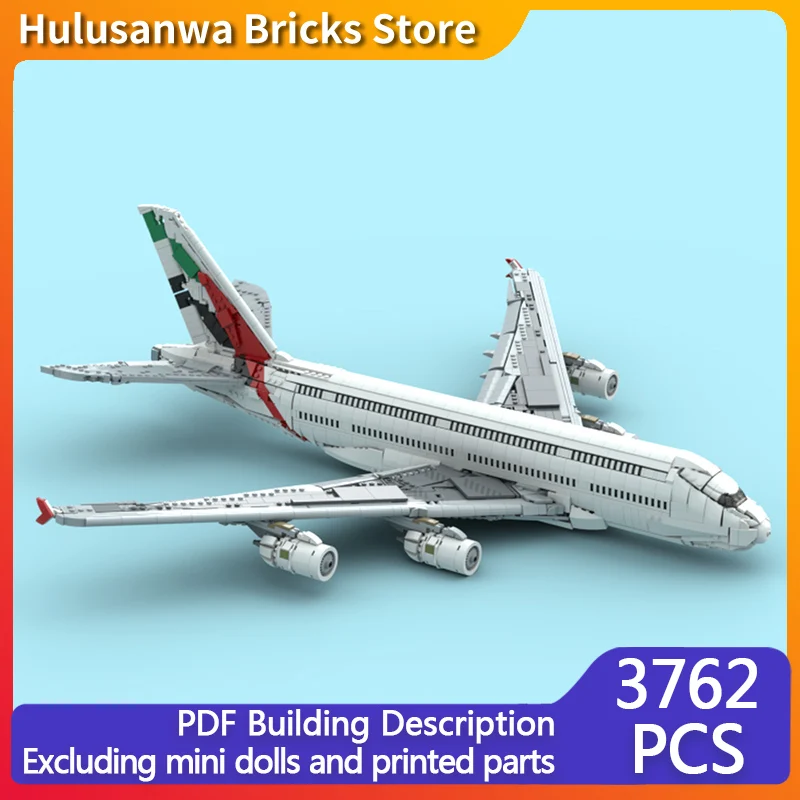 

A380 Civil Aircraft Model MOC Building Bricks War Equipment Modular Technology Gifts Holiday Assemble Children Toys Suit