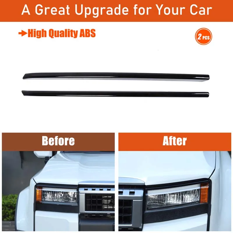 

2piece set ABS Black For Toyota Land Cruiser Prado 250 LC250 2024+ Car Headlight Brow Trim Sticker Car Protection Accessories