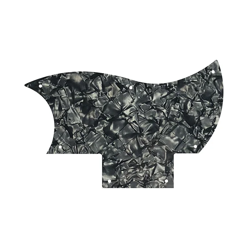 Pleroo Custom Parts For US Harley Benton DC-DLX Gotoh Guitar Pickguard, 4Ply Black Pearl