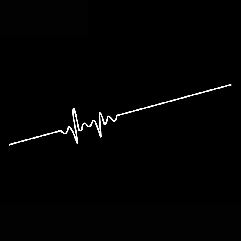 1PC Heartbeat Pattern Vinyl Sticker, Simple Vintage Style Decal for Motorcycle Trackpad, Phone, Water Bottle and Luggage