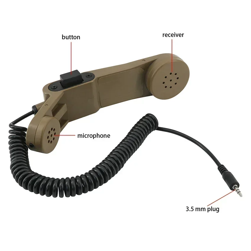 H250-PTT Handheld Phone Hand Microphone Element Communication Station Handle Mic 3.5mm Jack For Mobile Phone