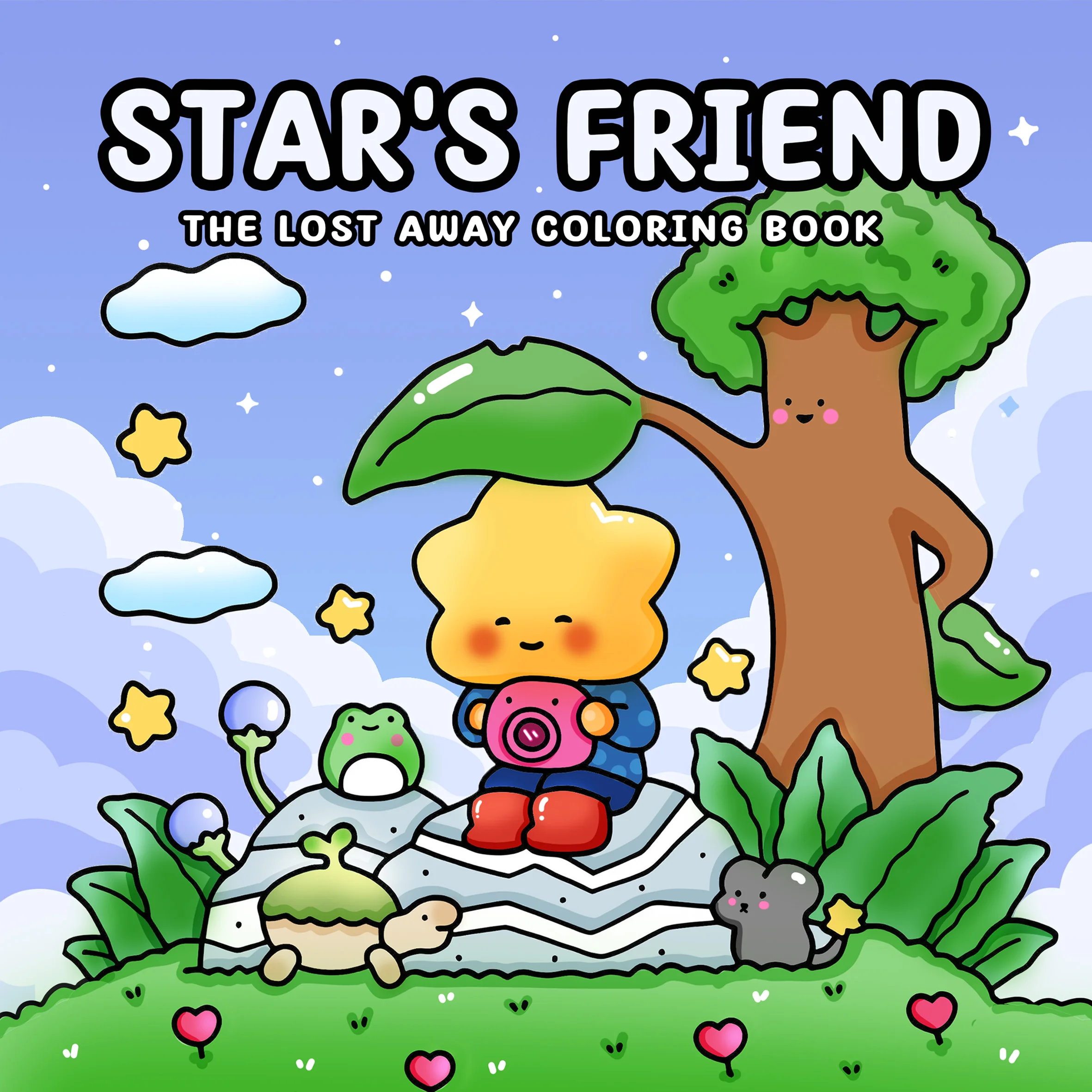STAR'S FRIEND Bold-easy Patterns Coloring Book for Adults Cute Drawing Book Perfect Gift for Party and Birthday