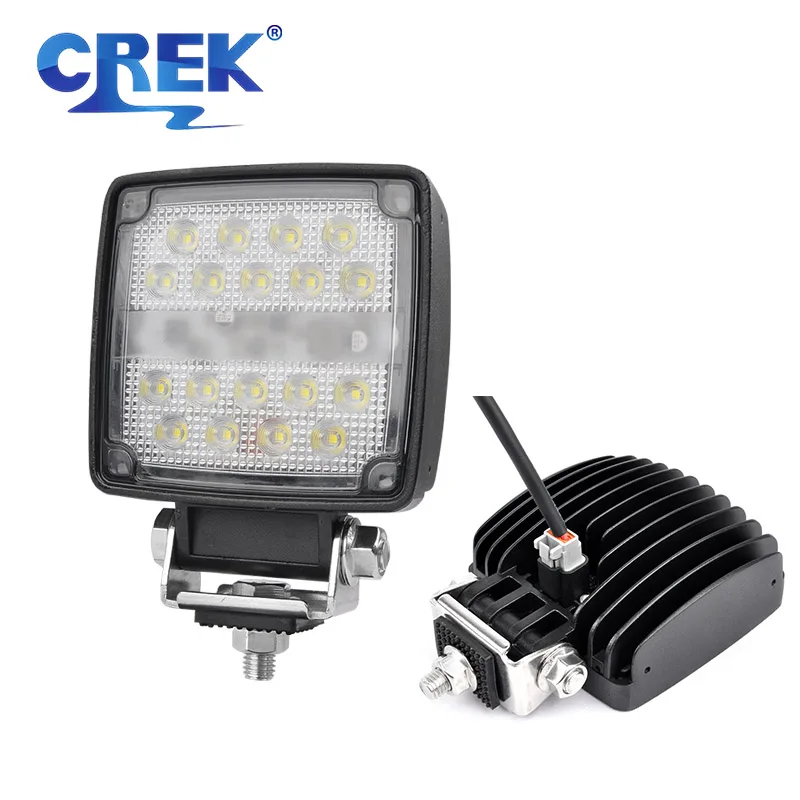 4“ Inch Square Spot Flood Truck Roof LED Work Light Bumper Spotlight Driving Head Lamp for Heavy Duty Tractor Forklift Excavator