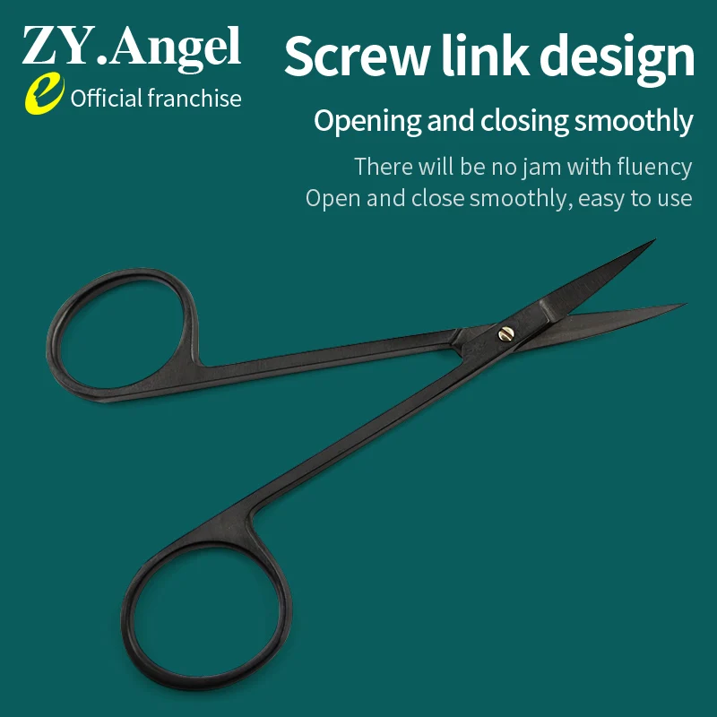 Medical Porcelain Black Scissors, Double Eyelid Scissors, Beauty And Plastic Surgery, Durable Straight Elbow Round Head Scissors