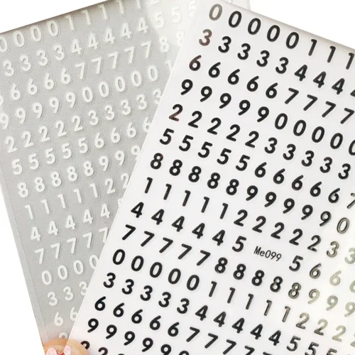 Lo más nuevo, diseño de letras en inglés con números negros, calcomanía autoadhesiva 3d deslizante, decoración DIY, herramientas de manicura, accesorios adhesivos para uñas