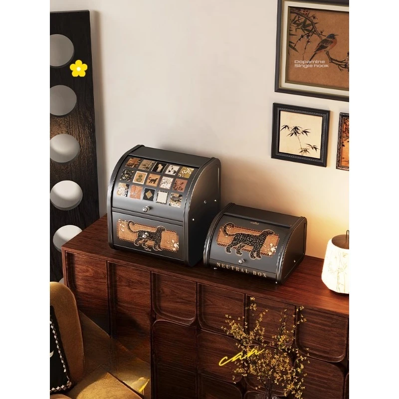 Medieval style desktop storage box, drawer type, cosmetic shelf，household entrance storage box