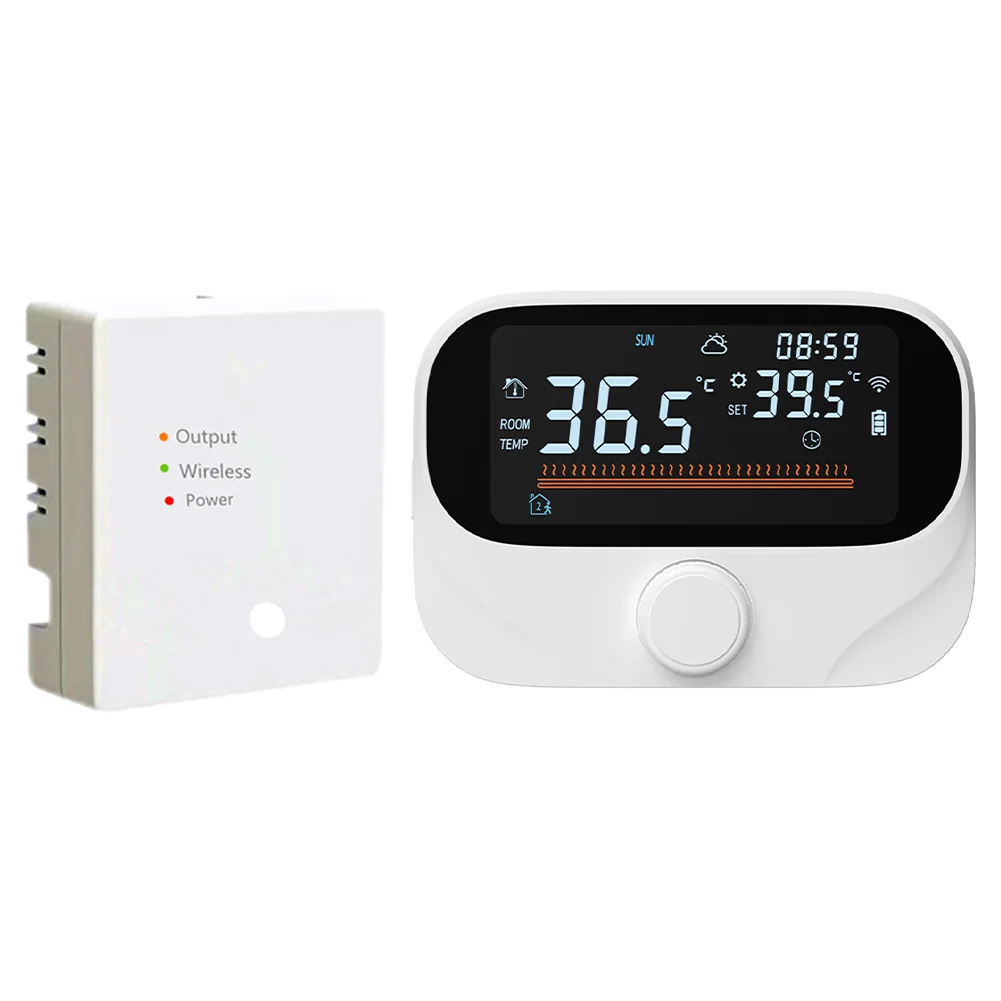 

Floor Heating Thermostat Programmable Temperature Regulator Automatic Screen Off Knob Temperature Adjustment Large Screen