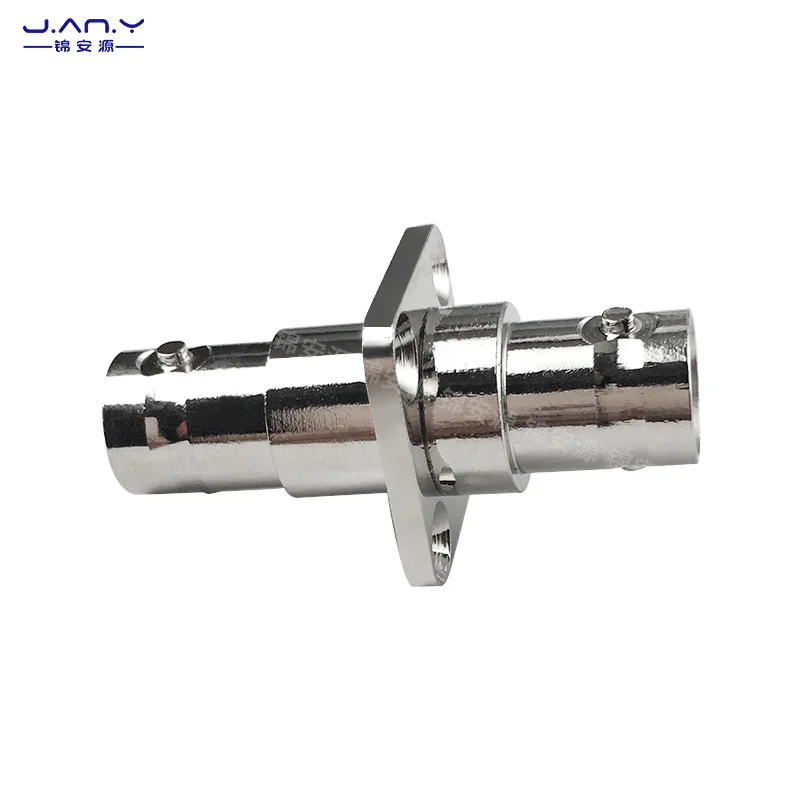 Pure copper BNC female to female straight two-way adapter Q9 coaxial with four hole waterproof flange panel fixed connector