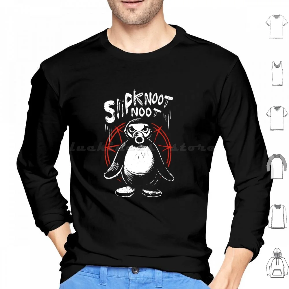 Slipknoot Noot Pingu Hoodie Cotton Long Sleeve Slipknoot Noot Penguin Metal Death Metal Gothic Heavy Metal Metalhead