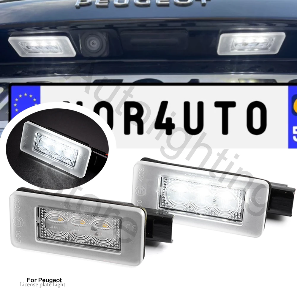 2 szt. Światło do tablicy rejestracyjnej tylna lampa LED Canbus NoError dla Peugeot 207CC 208 308 MK2 2008 3008 Citroen C3 C4 C5 III Elysee