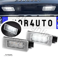 Lámpara LED Canbus para matrícula, luz para Peugeot 207CC 208 308 MK2 2008 3008 Citroen C3 C4 C5 III Picasso c-elysee, 2 uds.