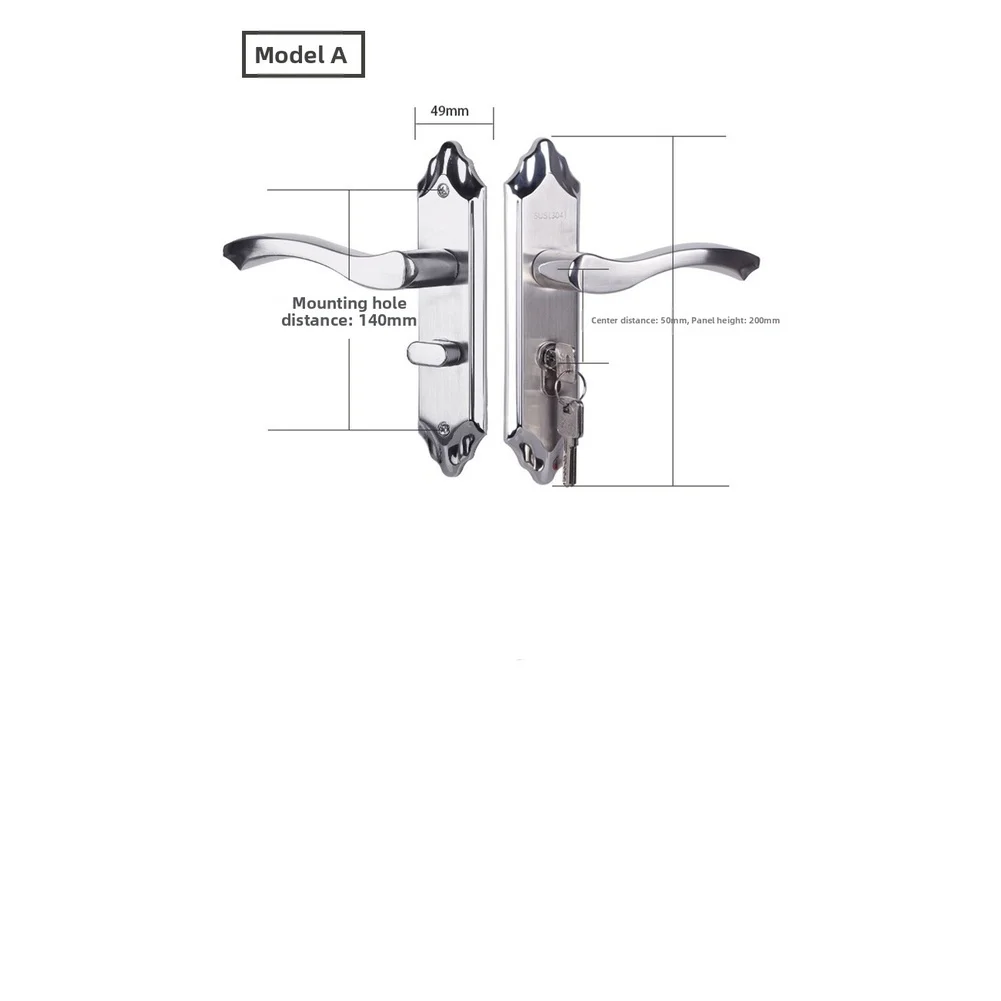 Single Tongue Door Lock Constructed from 304 Stainless Steel for Bathroom or Indoor Doors Featuring Noise Reducing Operation