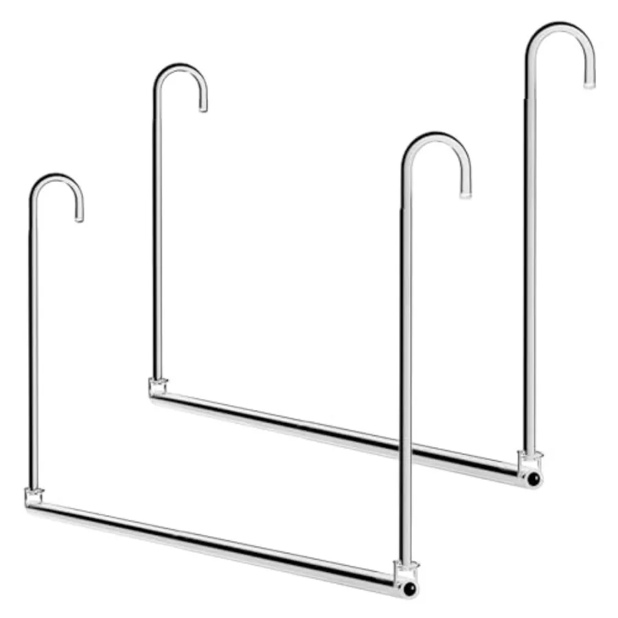 

Closet Hanging Rod, Adjustable Width and Height Space-Saving Clothes Hanging Bar, 2 Pack