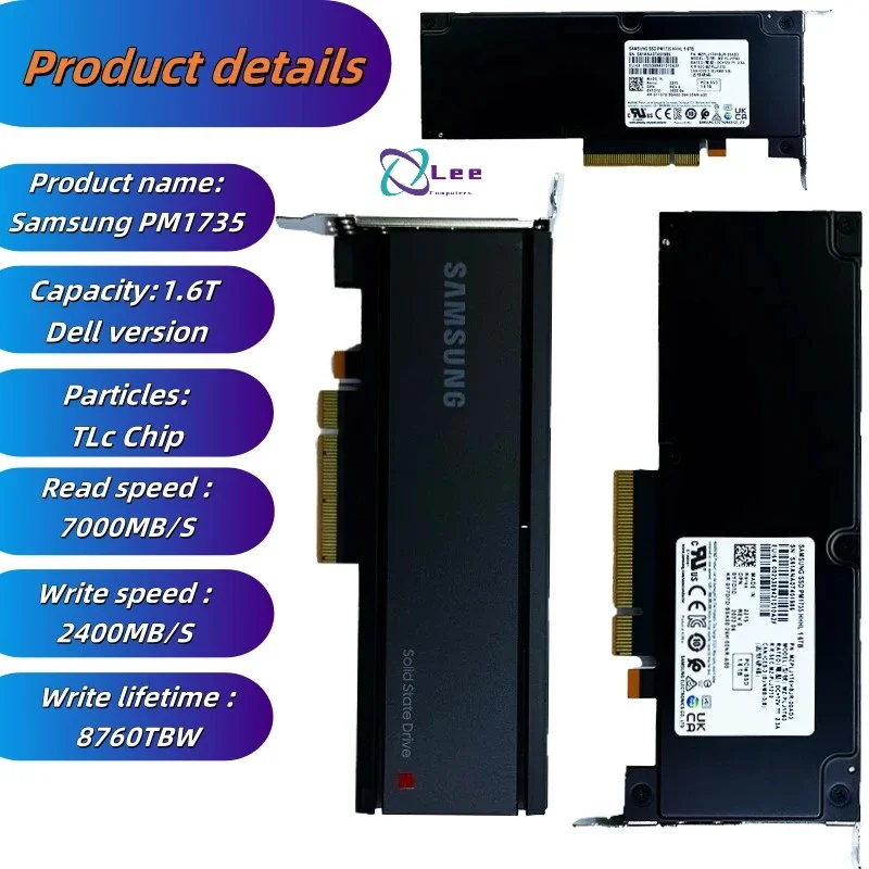 

NEW PM1735 FOR Samsung 1.6T AIC Card PCIE4.0 Enterprise-class Solid State Hard Disk High-speed Server MZPLJ1T6HBJR-00AD3