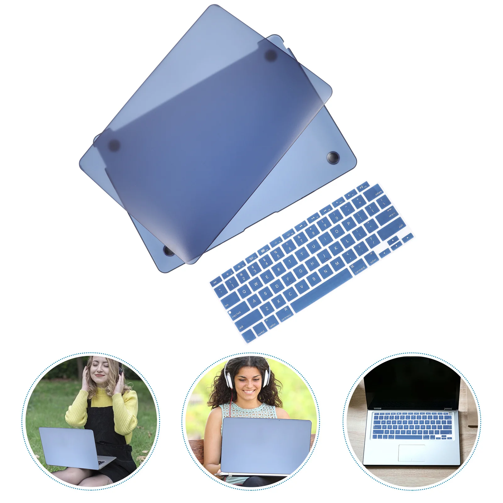 

1Set Ocean Blue Protective Case for Air 13.3 Inch 2020 Double Frosted Full Edge Protection Anti-Fingerprint