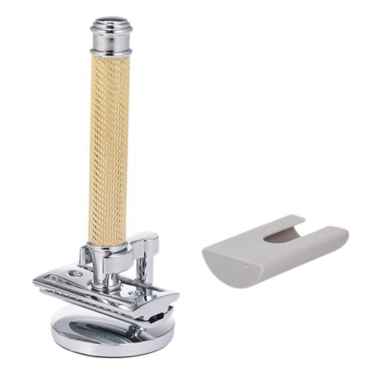 Gold Adjustable Double Edge Classic Safety Razor Man Shaving Razor with Base Cutter Head Cover