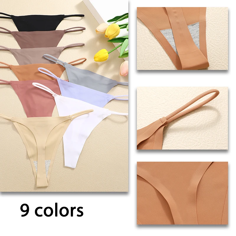 FINETOO-T-Back Skin-Friendly Cuecas para Mulheres, Thongs Stretch, calcinha sem costura, roupa interior Sexy, fio dental, venda quente, 7PCs, 2024