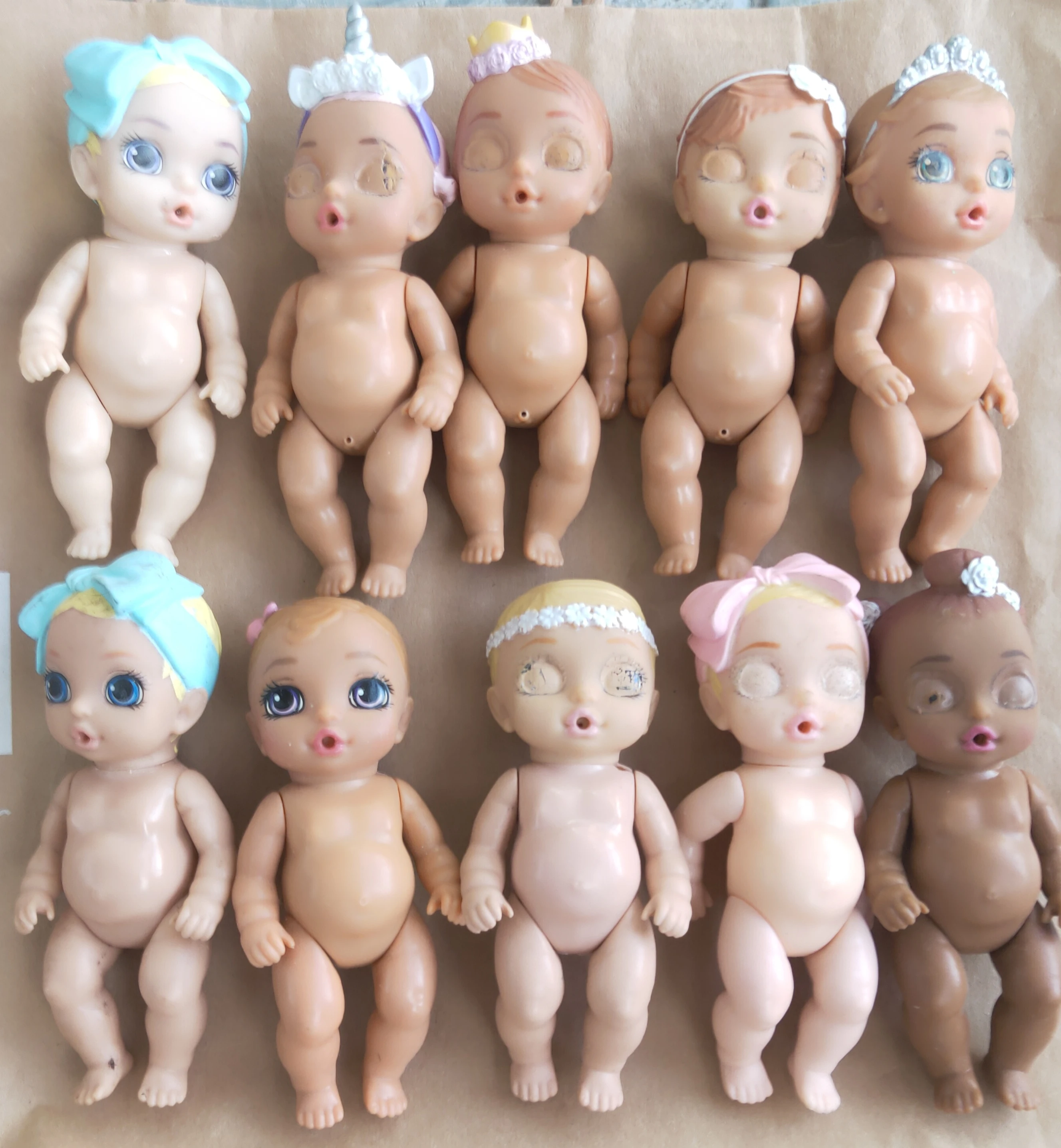 5pcs/a lot Cute Mini Baby In My Pocket Doll Figure Toy Baby Doll DIY Decoration Gift