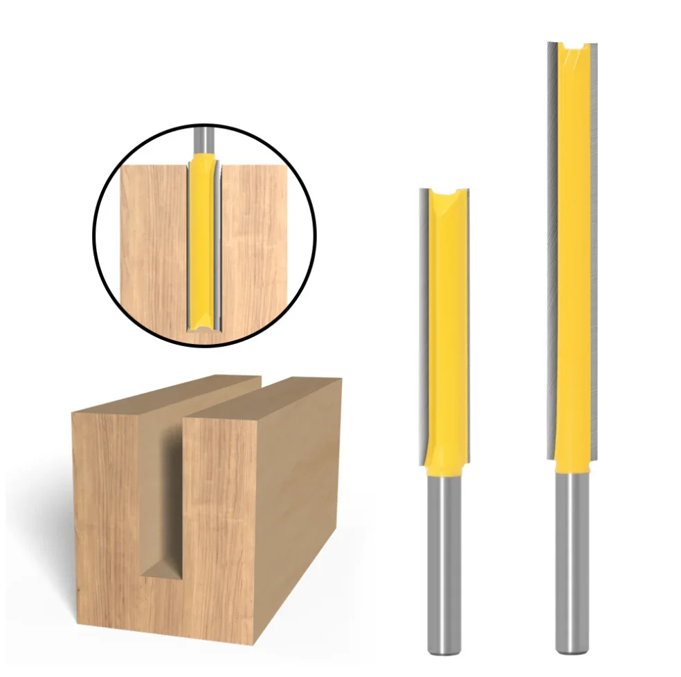 Extended 1/4 Handle Straight Knife Double-Edged Trimming Woodworking Knife with Extended Handle for Better Grip