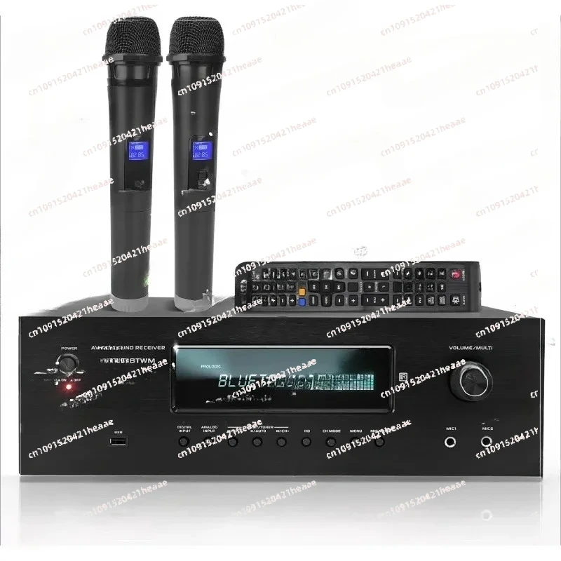 Suitable for 5.2-Ch Stereo Amplifier ,Wireless Microphone Video Pass，1000W Bluetooth Home Theater Karaoke Receiver，