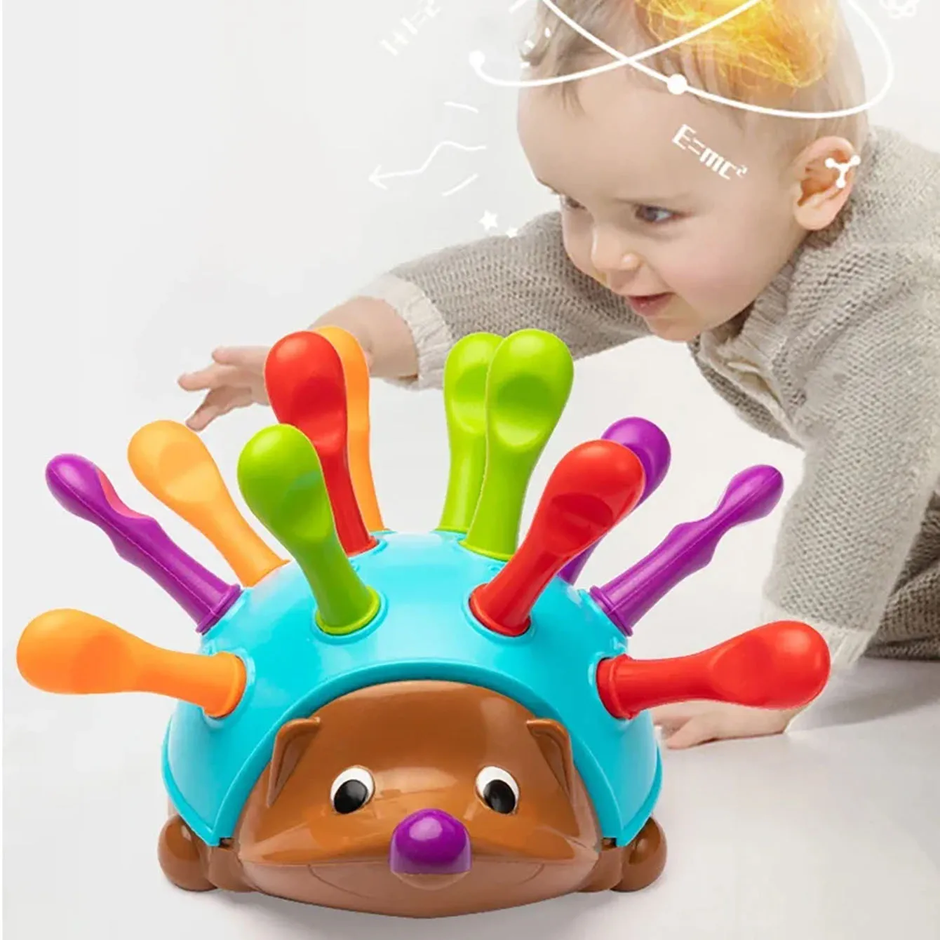 Hedgehog Montessori Brinquedos Biomiméticos, Baby Concentration Training Puzzle, Fine Motor Sensorial, Spelling Brinquedos para Crianças, Presente