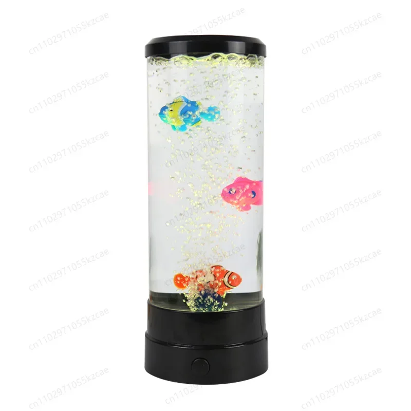2026 hot sell -Simulation LED Electronic Fish Tank Aquarium Colorful Color-changing Bubble Fish Lamp Jellyfish Night Light Bedro