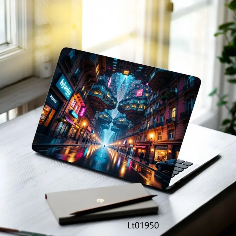 2 Pcs 15.07x10.82 InchesTechnology Laptop Sticker  PVC Self-adhesive Aesthetic Game Decals for Tablet PC Waterproof Laptop Skins