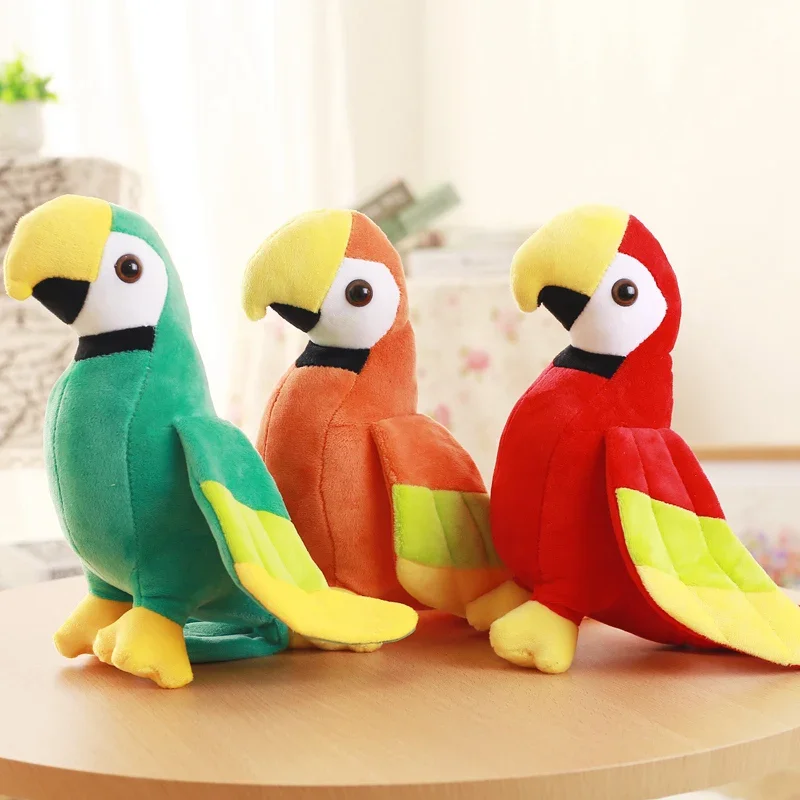 20/25cm Cute Lifelike Rio Macaw Parrot Plush Stuffed Animal Toy Soft Kawaii Parrot Dolls For Children Girls Baby Birthday Gift